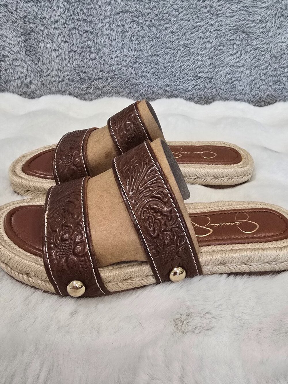 Jessica Simpson Jasdin2 Espadrille Type Leather Upper Sandal Women's Size 5 NEW